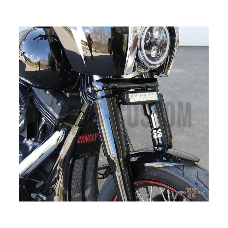 Caches tubes de fourche inférieurs noir pour Dyna de 2007 à 2017 avec fourche de 49mm