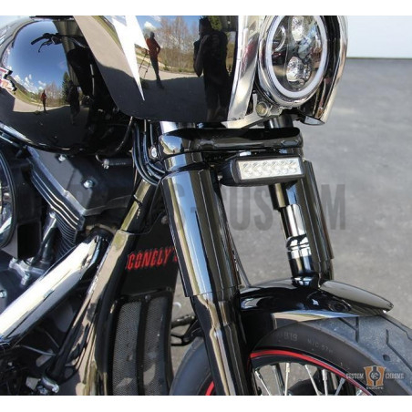 Caches tubes de fourche inférieurs noir pour Dyna de 2007 à 2017 avec fourche de 49mm