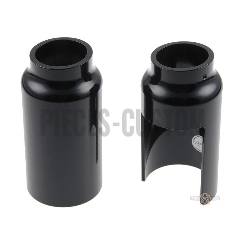 Caches tubes de fourche inférieurs noir pour V-Rod de 2002 à 2006 avec fourche de 49mm