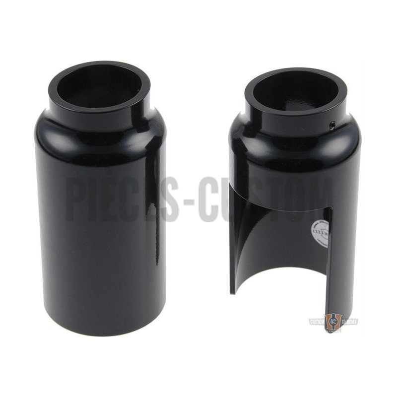 Caches tubes de fourche inférieurs noir pour V-Rod de 2001 à 2011 avec fourche de 49mm