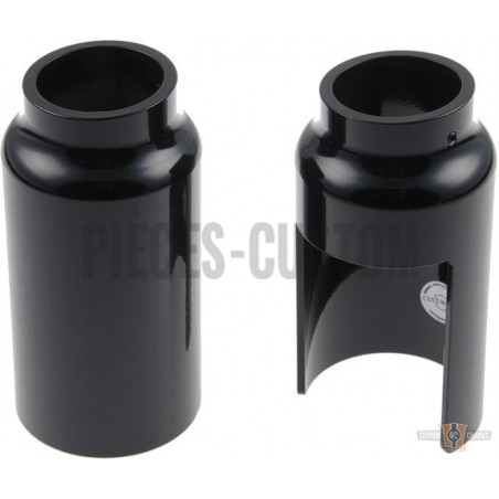 Caches tubes de fourche inférieurs noir pour V-Rod de 2001 à 2011 avec fourche de 49mm