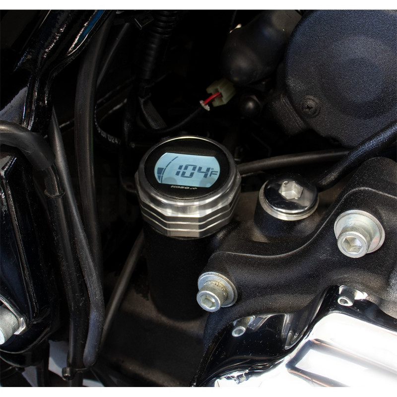 Jauge d'huile Koso éléctronique finition Silver pour Touring FLH et FLT de 2017 à 2021