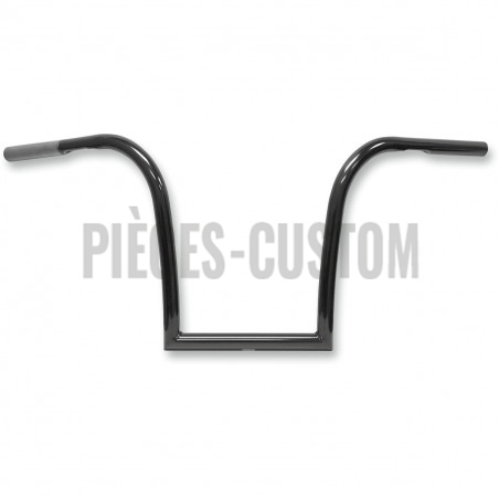 Guidon ape Hanger 1" LA Choppers nice curves Hauteur 12" finition Noir brillant