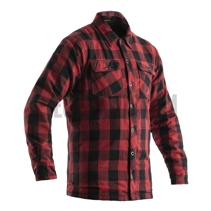 Veste moto RST Lumberjack Kevlar homologué CE couleur noir et rouge