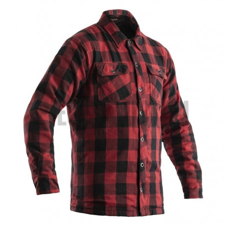 Veste moto RST Lumberjack Kevlar homologué CE couleur noir et rouge