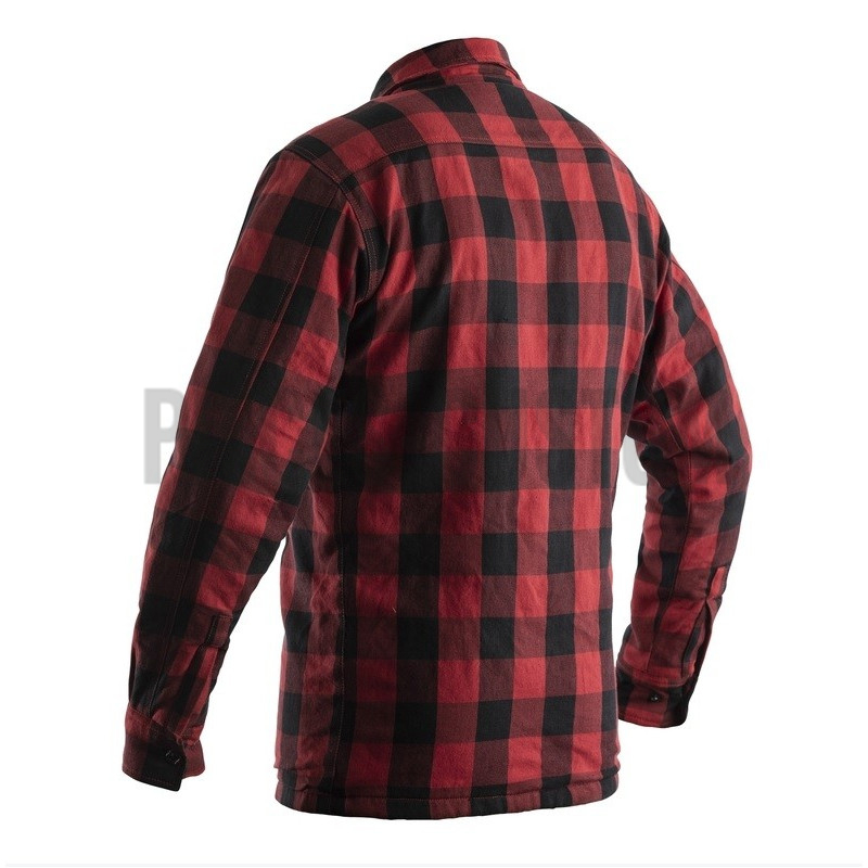 Veste moto RST Lumberjack Kevlar homologué CE couleur noir et rouge