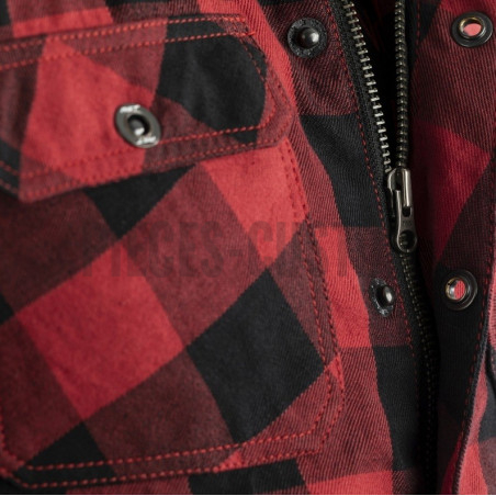 Veste moto RST Lumberjack Kevlar homologué CE couleur noir et rouge