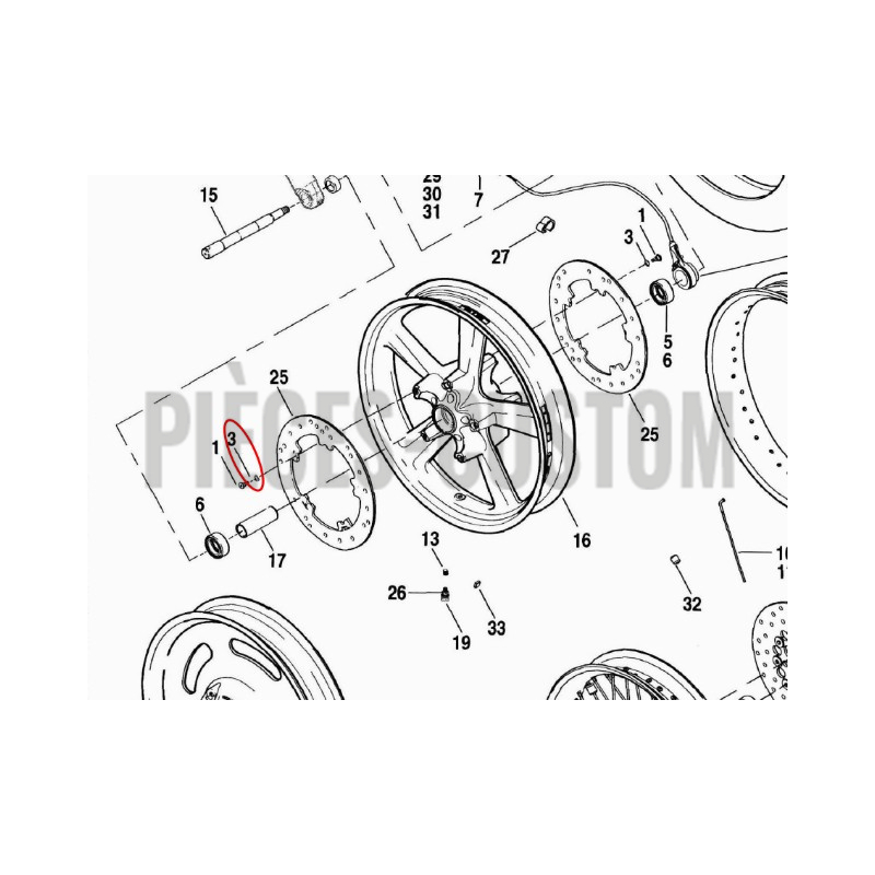 Rondelles ressorts de disque de frein pour V-Rod