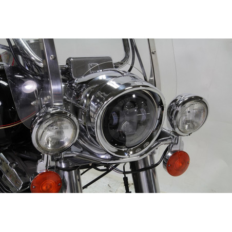 Cerclage de phare chromé avec visière pour phare de 7" OEM 69733-05