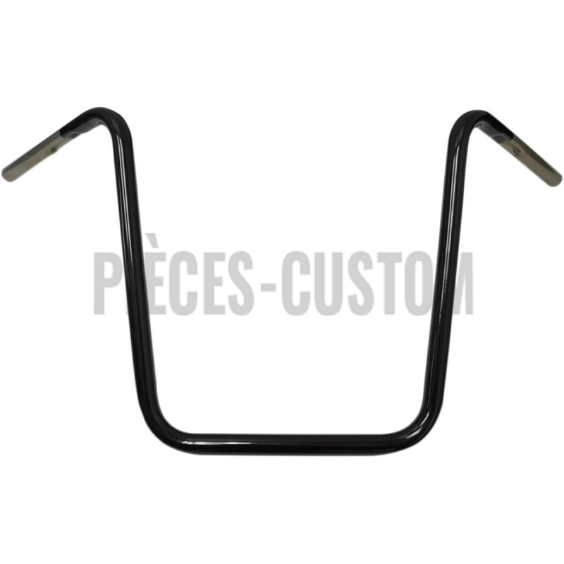 Guidon 1" Ape Hanger hauteur 16" noir brillant Touring 2008 à 2020 commande éléctronique